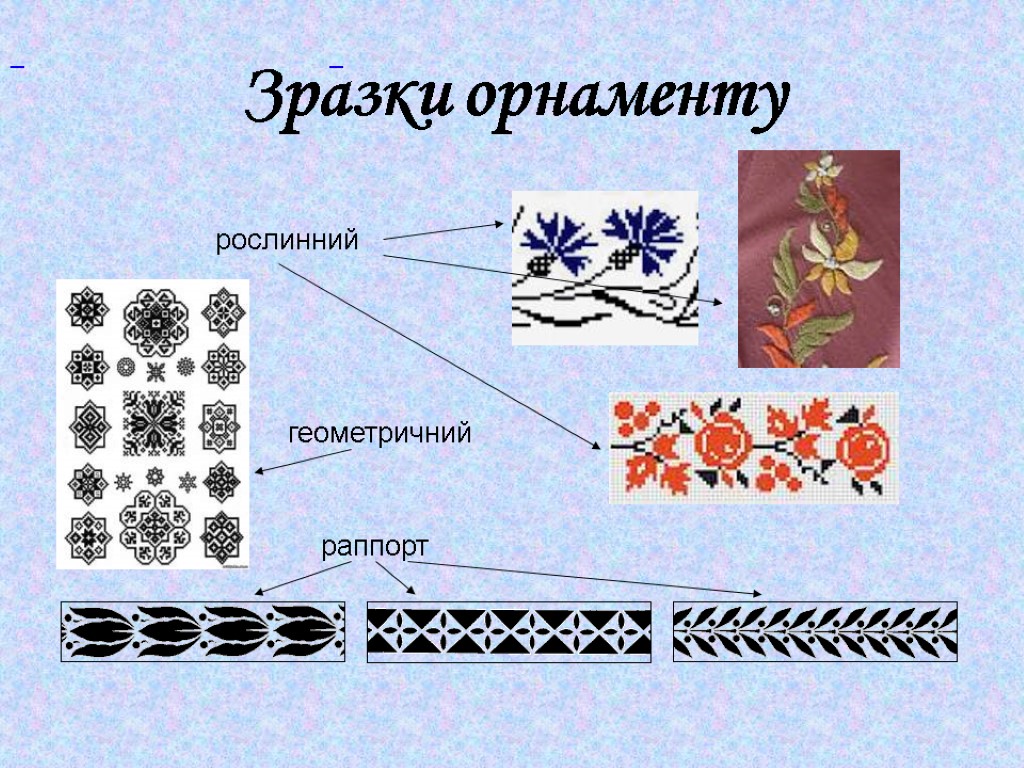 Зразки орнаменту раппорт рослинний геометричний